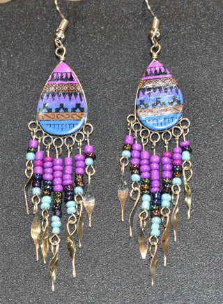 Handcrafted Dangle Earrings Aztec Design