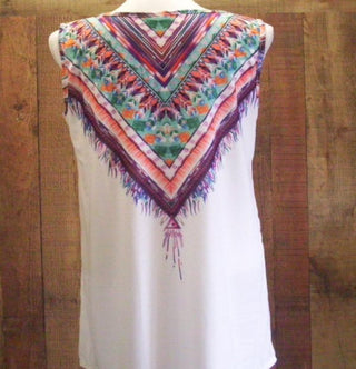 Sleeveless Indian Feather Print Dress