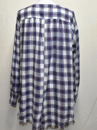 Long Sleeved Flannel Shirt Red and Blue