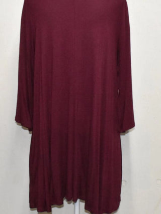 Burgundy Long Sleeved Cross Top Dress