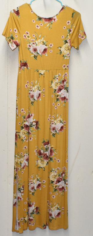 Floral Empire Waist Short Sleeve Maxi Dress