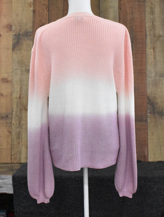 Color Block Rose/Mauve Long Sleeved Sweater