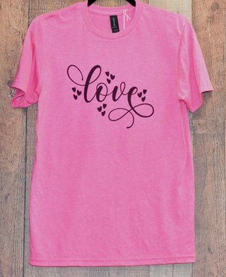 Valentine's Day Shirt Pink with Black Print