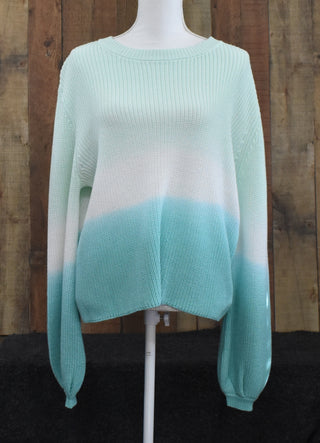 Color Block Sweater Mint/Jade