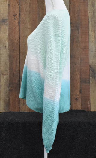 Color Block Sweater Mint/Jade