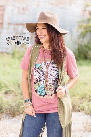 Crazy Train "Namaste Native" Mauve Tee